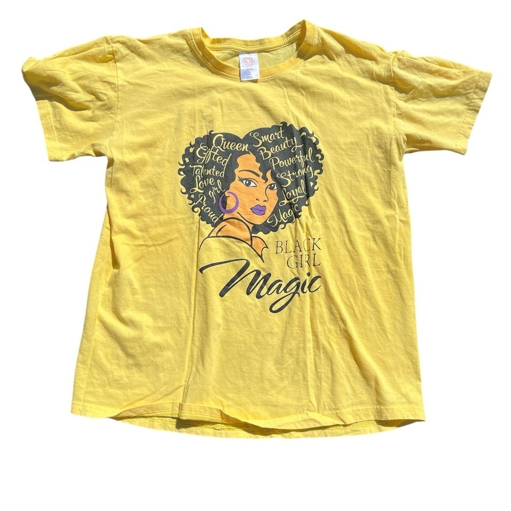 Women’s Yellow Top Black Girl Magic Size L